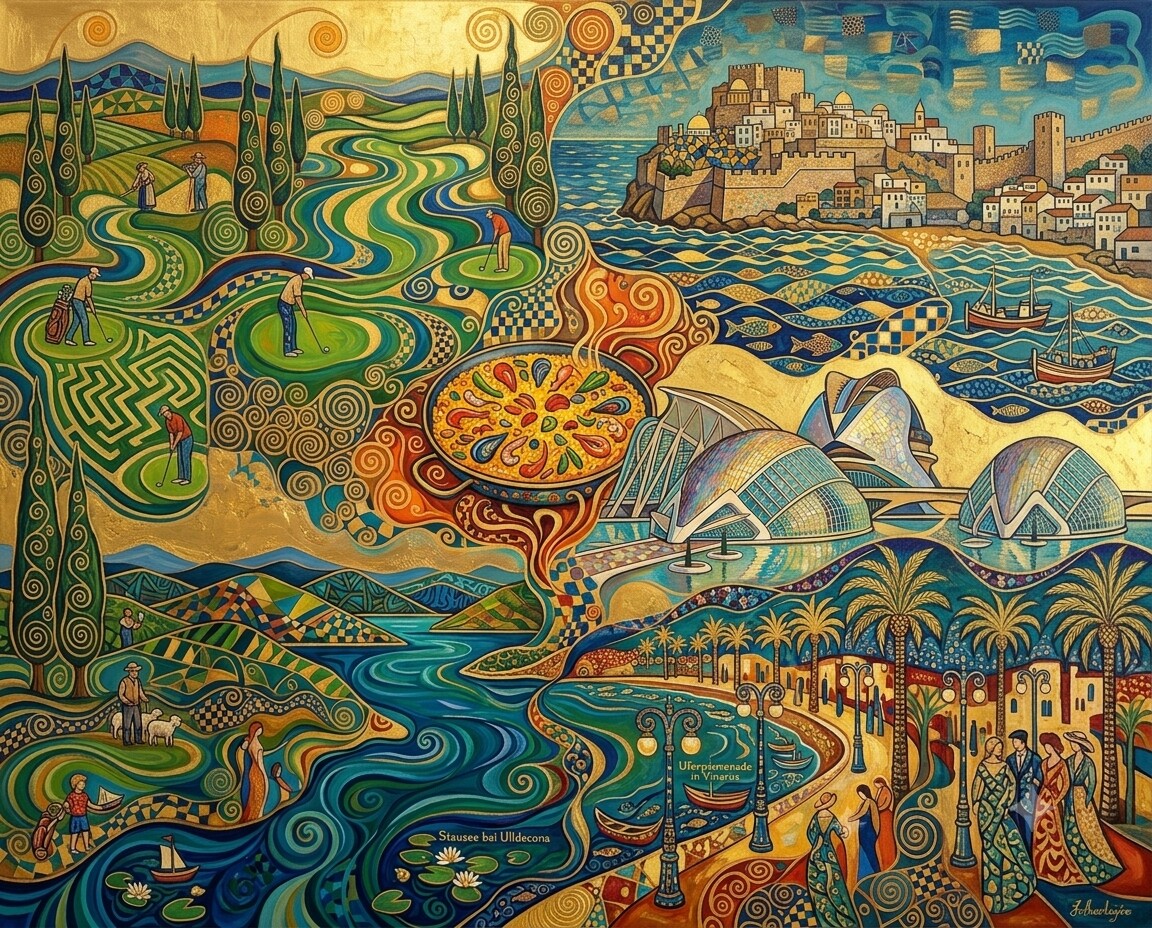 Vinaròs im Stil von Klimt (quer)